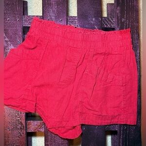 a new day Red Cargo Shorts Elastic Waistband Lightweight